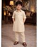Superminis Cotton Woven Full Sleeves Solid Pathani Kurta & Pyjama Set - Cream
