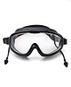 KIDLINGSS Big Frame Swimming Goggles With Attached Earplugs - Black