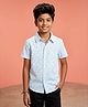 Kaboosh Cotton Woven Half Sleeves Beach Theme Printed Shirt - Ice Blue