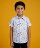 Kaboosh Cotton Woven Half Sleeves Floral Printed Shirt - Blue