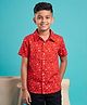 Kaboosh Cotton Woven Half Sleeves Geometric Printed Shirt - Rust