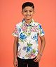 Kaboosh Cotton Woven Half Sleeves Floral Printed Shirt - Ivory