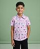 Kaboosh Cotton Woven Half Sleeves Floral Printed Shirt - Lilac