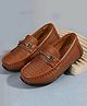 SHOES FOR JUNIORS Metal Applique Detailed Slip On Loafers - Tan