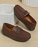 SHOES FOR JUNIORS Metal Applique Detailed Slip On Loafers - Tan