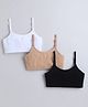 BUMZEE Cotton Knit Sleeveless Non Padded Non Wired Solid Bra Pack of 3 - Black & White