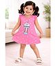 BUMZEE Cotton Knit Frill Sleeves Hearts Print Dress Pink 18-24 Months