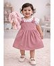 BUMZEE Cotton Knit Half Sleeves Butterfly Print Dress Pink 12-18 Months