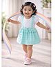 BUMZEE Cotton Knit Half Sleeves Checked Print Dress Mint 6-12 Months