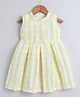 BUMZEE Cotton Woven Sleeveless Checked Print Dress Yellow 3-4 Years