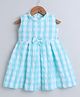 BUMZEE Cotton Woven Sleeveless Checked Print Dress Turquoise 2-3 Years