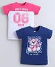 BUMZEE Cotton Knit Half Sleeves Cut & Sew & Bear Print T-Shirt Pack of 2 Royal Blue 2-3 Years