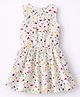 Qvink Cotton Woven Sleeveless Floral Printed Dress - White