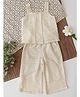 Qvink Cotton Woven Sleeveless Geometric Designed Coordinating Top & Pants Set - Off White