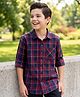 Pine Kids 100% Cotton Woven Full Sleeves Checked Shirt - Multicolor