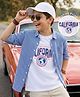 Pine Kids 100% Cotton WOven Full Sleeves Checked Shirt With Text Printed Tank T-Shirt - Multicolor