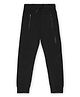 ALAN JONES Cotton Blend Knit Solid Joggers - Black