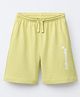ALAN JONES Cotton Blend Knit Flow Smoothly Text Printed Shorts - Yellow