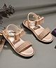 Stefens Stone Embellished Bow Applique Detailed Velcro Closure Sandal - Gold