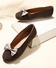 Stefens Bow Applique Detailed Ballerinas - Brown