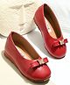 Stefens Butterfly & Bow Applique Detailed Ballerinas - Red
