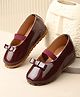 Stefens Bow Applique Detailed Mary Jane Ballerinas - Cherry