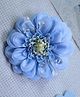 Kamule Stone Embellished Floral Applique Detailed Alligator Hair Clip - Skyblue