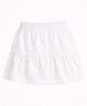 ZIP ZAP ZOOP Cotton Woven Heart Applique Detailed Tiered Skirt - White