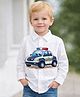ZIP ZAP ZOOP Cotton Woven Full Sleeves Police Car Printed Shirt - White