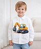 ZIP ZAP ZOOP Cotton Woven Full Sleeves Crane Printed Shirt - White