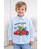 ZIP ZAP ZOOP Cotton Woven Full Sleeves Animals In The Car Printed Shirt - Blue