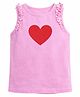 ZIP ZAP ZOOP Cotton Knit T-Shirt Sleeveless Heart Printed Pink 6-12 Months