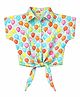 ZIP ZAP ZOOP Cotton Woven Half Sleeves Balloon Printed TieUp Top - Multi Colour