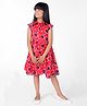 ZIP ZAP ZOOP Cotton Woven Sleeveless Hearts Printed Dress - Red