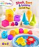 Intellibaby Stack N' Sort - Set of 4 | Colourful Stacking & Sorting Toys for Little Ones | Develops Fine Motor Skills & Hand-Eye Coordination | Builds Shape Recognition & Problem-Solving Skills