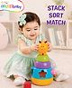 Intellibaby 3-in-1 Stack N' Sort Deer Toy | Stacking & Shape Sorting Activity Toy | Develops Fine Motor & Problem-Solving Skills | Ideal for Gifting