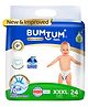 Bumtum Baby Diaper Pants, XXXL Size 24 Count, Double Layer Leakage Protection Infused with Aloe Vera, Cottony Soft High Absorb Technology