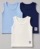 Babyhug Cotton Single Jersey  Knit Sleeveless  Sando Pack of 3 - Blue,White, Light Blue