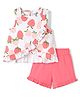 Doodle Poodle 100% Cotton Single Jersey Knit Sleeveless Top & Shorts Set with Fruit Print - White & Pink