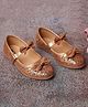 boyz n galz Velcro Closure Ballerina With Bow Applique - Rose Gold