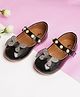 boyz n galz Velcro Closure Ballerina With Butterfly & Pearl Embellishment - Black