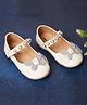 boyz n galz Velcro Closure Ballerina With Butterfly & Pearl Embellishment - White