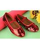 boyz n galz Velcro Closure Sequinned Ballerina - Red