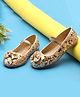 boyz n galz Velcro Closure Sequinned Bow Applique Ballerina - Golden