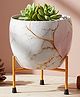 YUNHI Handmade Metal Iron Meenakari Planter Pot with Stand, Decorative Indoor Flower Pot, Traditional Handcrafted Design,Tabletop Plant Holder for Home & Office Dcor ,Hancrafted Meenakari DesignPack 1