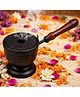 YUNHI Wooden Handle Dhoop Burner for Home & Pooja | Sambrani Loban Burner Cup with Heat Resistant Handle | Incense Holder for Meditation, Aromatherapy & Spiritual Rituals