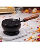 YUNHI Black Iron Dhoop Burner with Wooden Handle | Etched Lid for Smooth Smoke Flow | Metal Loban, Kapoor & Incense Holder for Pooja & Home