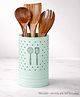 YUNHI Metal Kitchen Utensil Holder for Countertop, Spoon & Spatula Stand, Cutlery Organizer for Ladle & Cooking Tools, Modern Kitchen Storage Container (Mint Green)