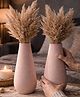 YUNHI Metal Flower Vase Set of 2 for Home Decor | Textured Matte Finish Decorative Vases for Living Room, Bedroom & Office | Elegant Flower Holder for Fresh & Artificial Flowers |Pink Textured Combo