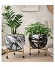 Yunhi Modern Metal Meenakari Pot Combo With Stand,Pack2